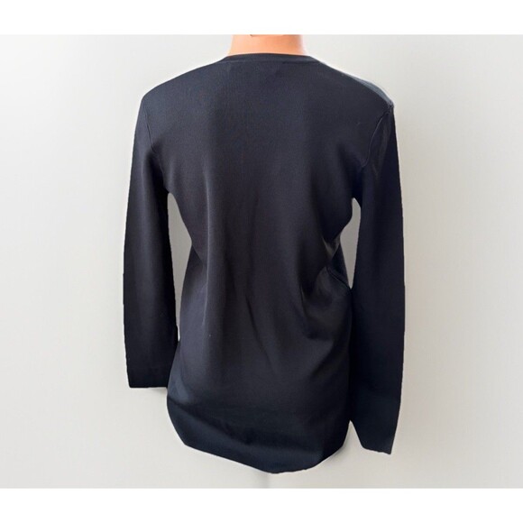 Theory Womens Britona Lustrate Black Knit V-Neck Shirt Size S Oversized Luxury - Picture 4 of 7